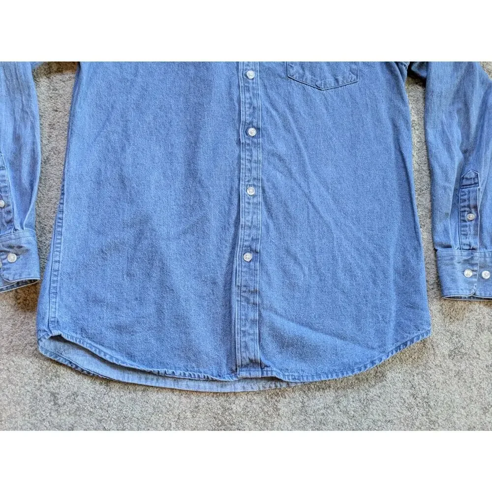 Vintage OBEY Long Sleeve Button Down Chambray Shirt - Large - Picture 9 of 15